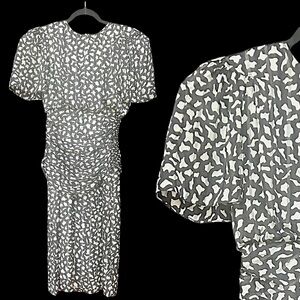 Vintage black and white dress by Lloyd Williams 6 small flowy geometric